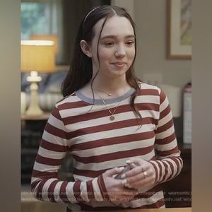 Madewell Whisper Cotton Rib-Crewneck Tee in Canarsie Stripe size small